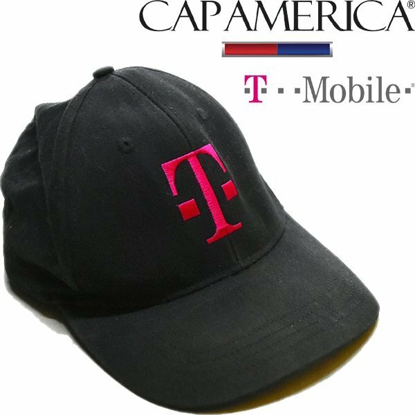1点物◆Tモバイル黒T-Mobile帽子ベースボールキャップ古着メンズレディースOKアメカジ90sストリート/スポーツ中古ブランド企業ロゴ371818