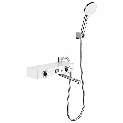 faustina浴室水栓 壁付 シャワー混合水栓 一時止水あり デジタルディスプレイ付き 浴室蛇口 混合栓 シャワー 3
