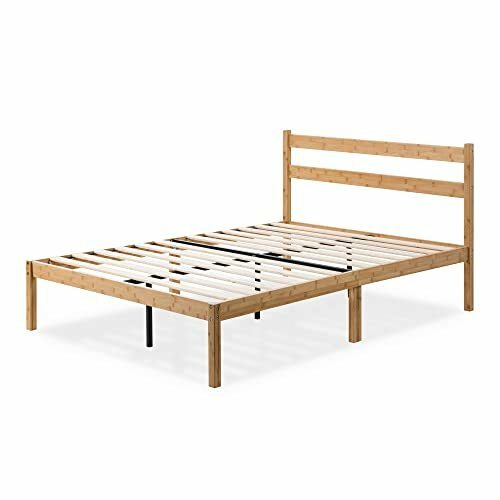ZINUS 竹製 ベッドフレーム セミダブル メタル&Bamboo すのこ 静音 ベッド下収納 耐久性 通気性 頑丈 スチール | ベッド 組み