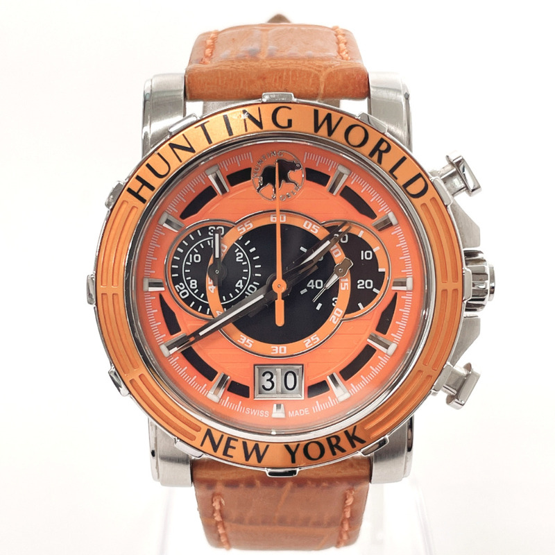 ハンティングワールド HUNTING WORLD 腕時計 HW-913 ステンレススチール/レザー シルバー クオーツ