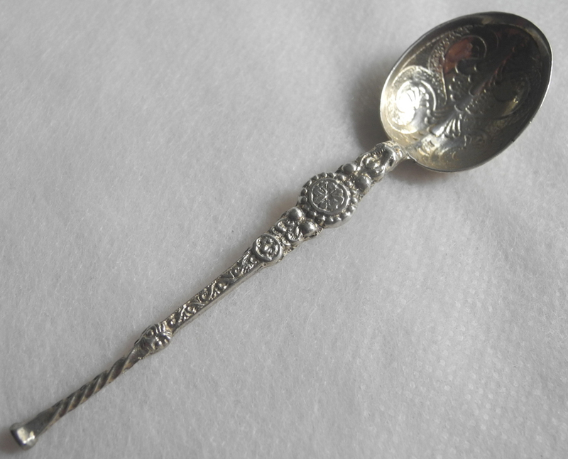 イギリス アンティーク 銀製 スプーン シルバー925 1901年 Chester ホールマーク有り スターリングシルバー 美品 ビンテージ