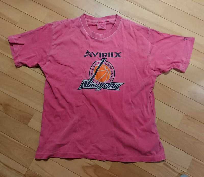 AVIREX アヴィレックス ダメージ加工 Tシャツ　レッド アメリカンサイズ 