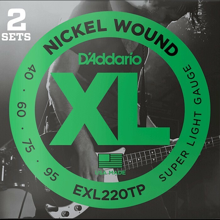 2セットパック D'Addario EXL220TP Nickel Wound 040-095 Long Scale ダダリオ ベース弦