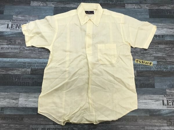 DANIEL CREMIEUX メンズ 日本製 ポケット付き リネン プルオーバー ボタンダウン ゴルフ 半袖シャツ 3 黄色