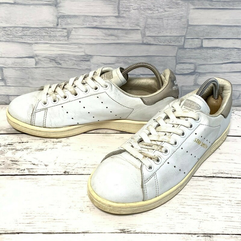 R5482bE adidas アディダス スニーカー ホワイト×ベージュ レディース 24cm STAN SMITH スタンスミス レザー ローカット シューズ 靴