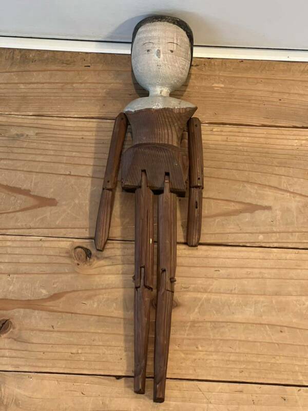 木彫人形　竹田喜之助が欧州公演で見つけた人形　希少　アンティーク人形　全長約30㎝ 25-27