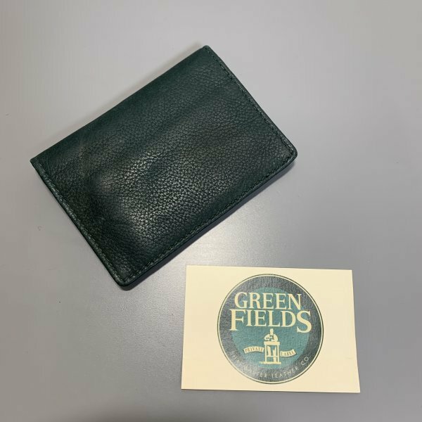 １円〜　GREEN FIELDS グリーンフィールズ　カードケース　パスケース　お札入れ　ダークグリーン　レザー　C1694