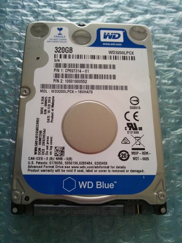 Western Digital WD 2.5インチ SATA HDD 320GB