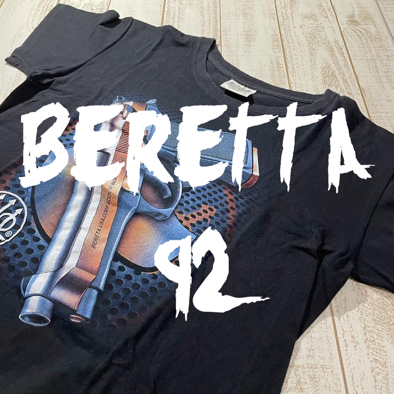 【Beretta 92】ベレッタ 92 ビッグプリント レディースTシャツ XLサイズ
