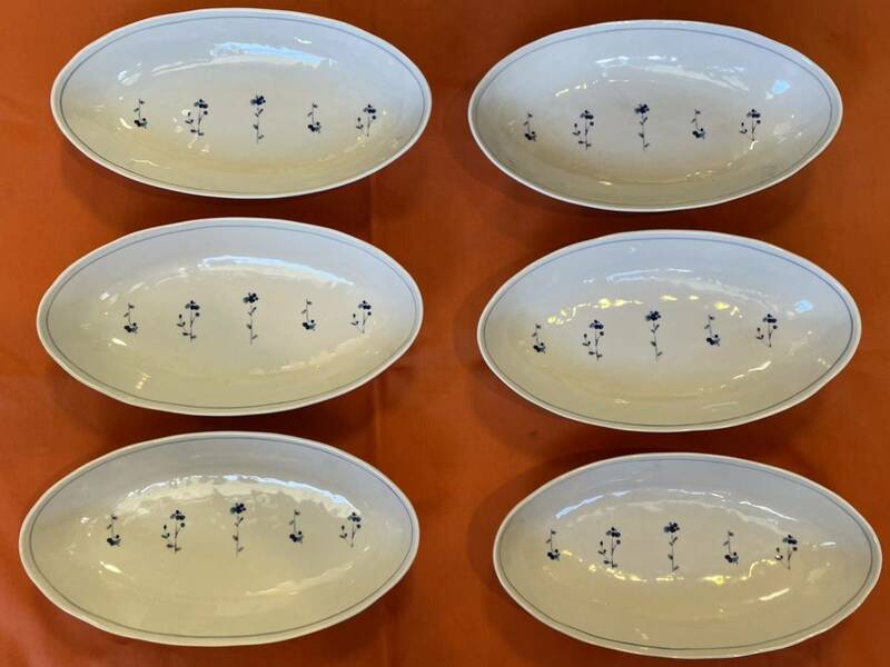 NIKKO kanazawa 洋食器 花柄長皿　６枚