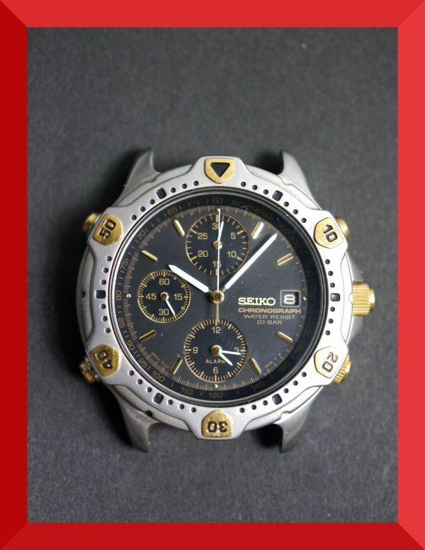 セイコー SEIKO クロノグラフ クォーツ 7T32-6E40 男性用 メンズ 腕時計 W931 稼働品