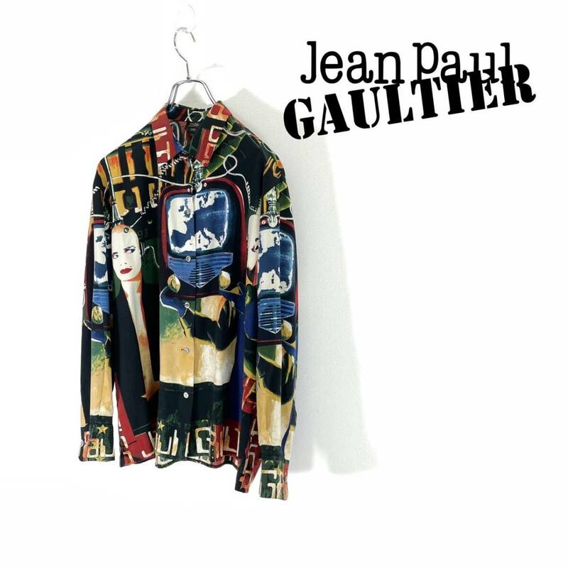 Jean Paul Gaultier ジャンポール ゴルチエ ヒューマン 絵画 総柄 シャツ size 40 0221594