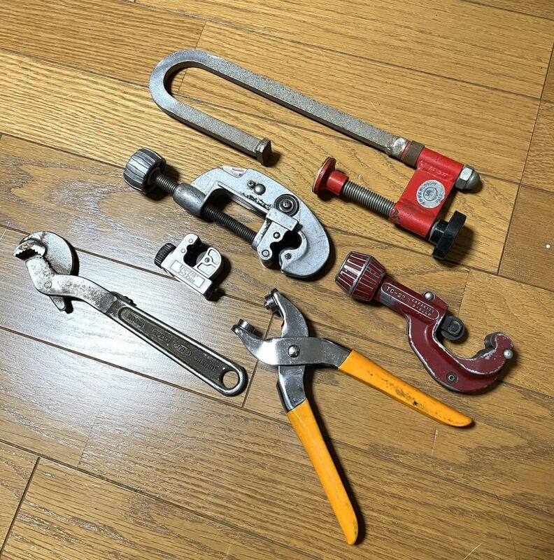 工具セット 6個セット 小道具 LOBSTER ロブスター Record パイプカッター TC-32S パイプレンチ SPEED TOP バイス クランプ レトロ