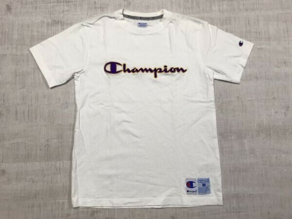 チャンピオン Champion 半袖Tシャツ メンズ ビッグロゴ 刺繍 アメカジ ストリート スポーツ M 白