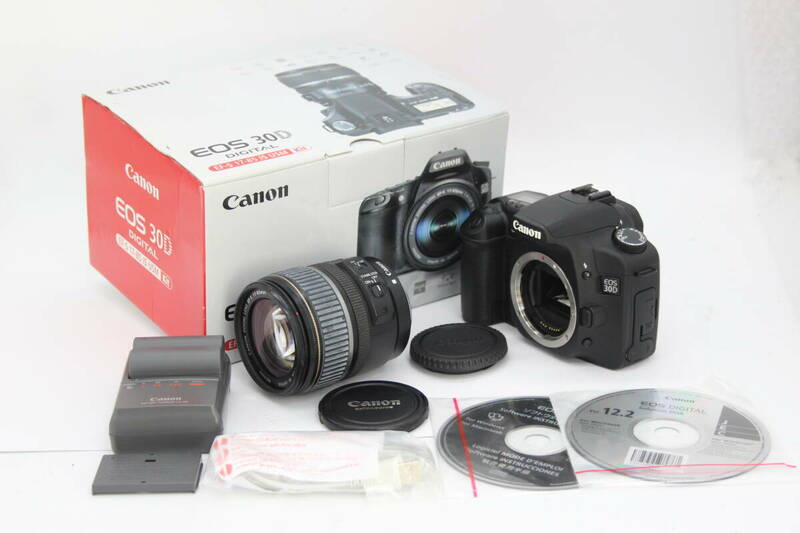 【返品保証】 【元箱付き】キャノン Canon EOS 30D EF-S 17-85mm F4-5.6 バッテリー チャージャー付き デジタル一眼 s7010