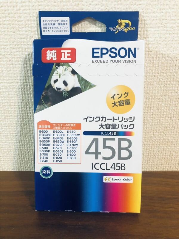 送料無料◆エプソン 純正インクカートリッジ パンダ ICCL45B 大容量 カラー4色一体型 期限:2024.11 新品