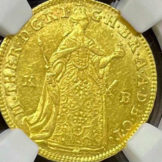 【入手困難品】1765 ハプスブルク領ハンガリー マリア・テレジア ダカット金貨NGC AU58イギリス エリザベス ウナとライオンコインではない