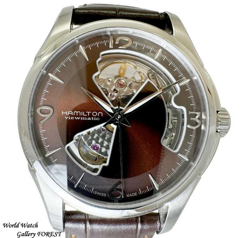 【ハミルトン☆ジャズマスター☆オープンハート】中古 メンズ腕時計 自動巻き H32565595 ブラウン文字盤