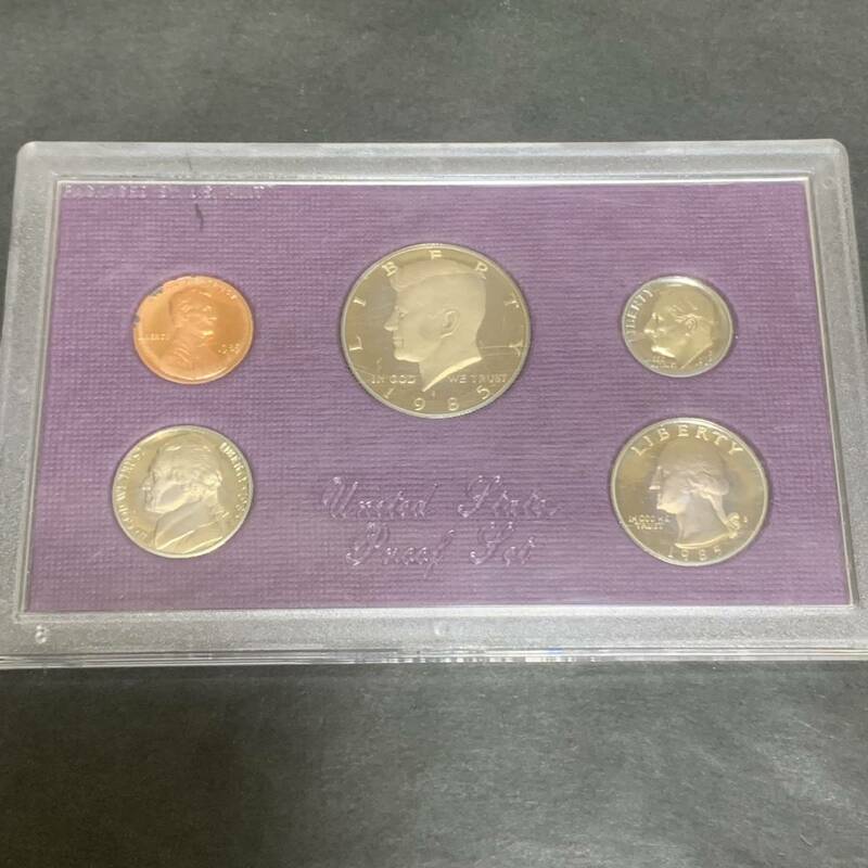 アメリカ プルーフセット 硬貨5枚 ケネディ 1985年 他4枚 美品 ア422