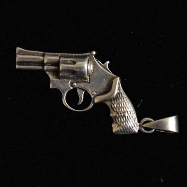 ヴィンテージ 銀製/シルバー/Silver 銃のチャーム/ペンダントトップ 本物保証