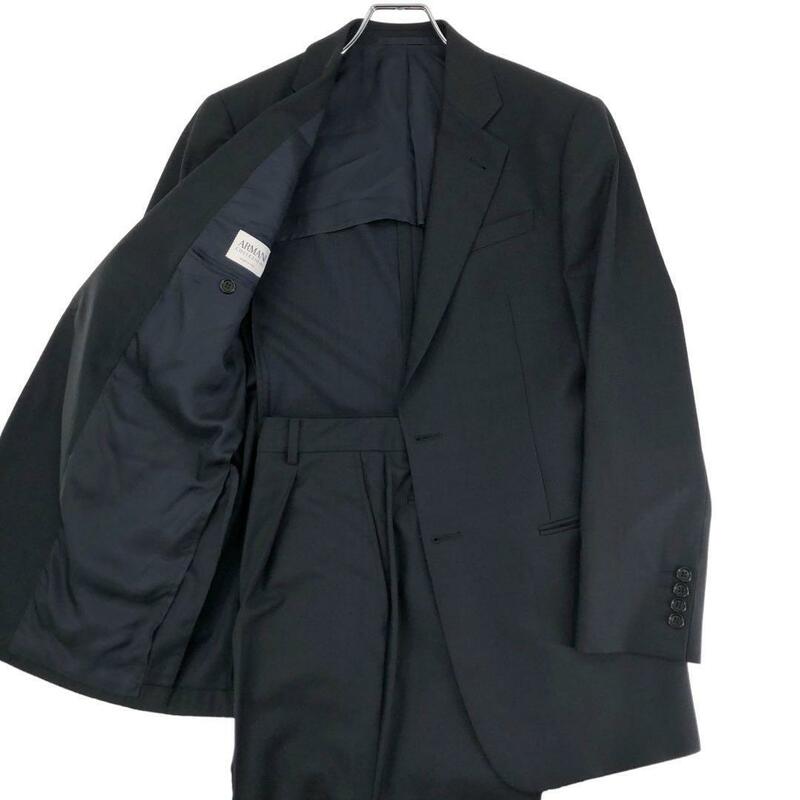 美品 ARMANI COLLEZIONI アルマーニコレツォーニ セットアップ スーツ テーラードジャケット スラックス パンツ 背抜き 46サイズ Mサイズ