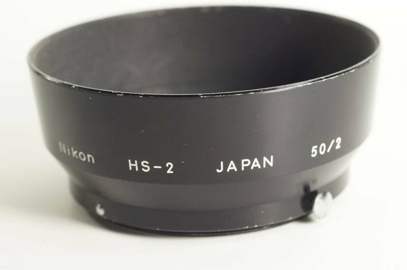 RBGF11『送料無料 おおむねキレイ』Nikon HS-2 50mm F2 Auto NIKKOR 50mm F2 (New) NIKKOR 50mm F2 メタルフードニコン レンズフード