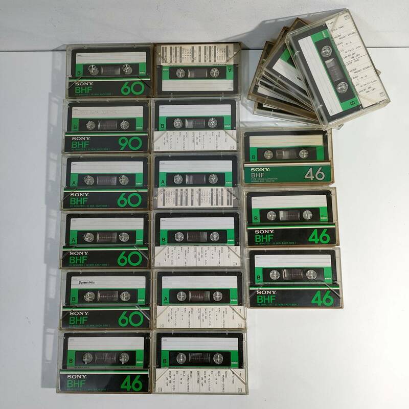 se221 SONY カセットテープ BHF60/46 20本まとめ レトロ グリーン 録音済