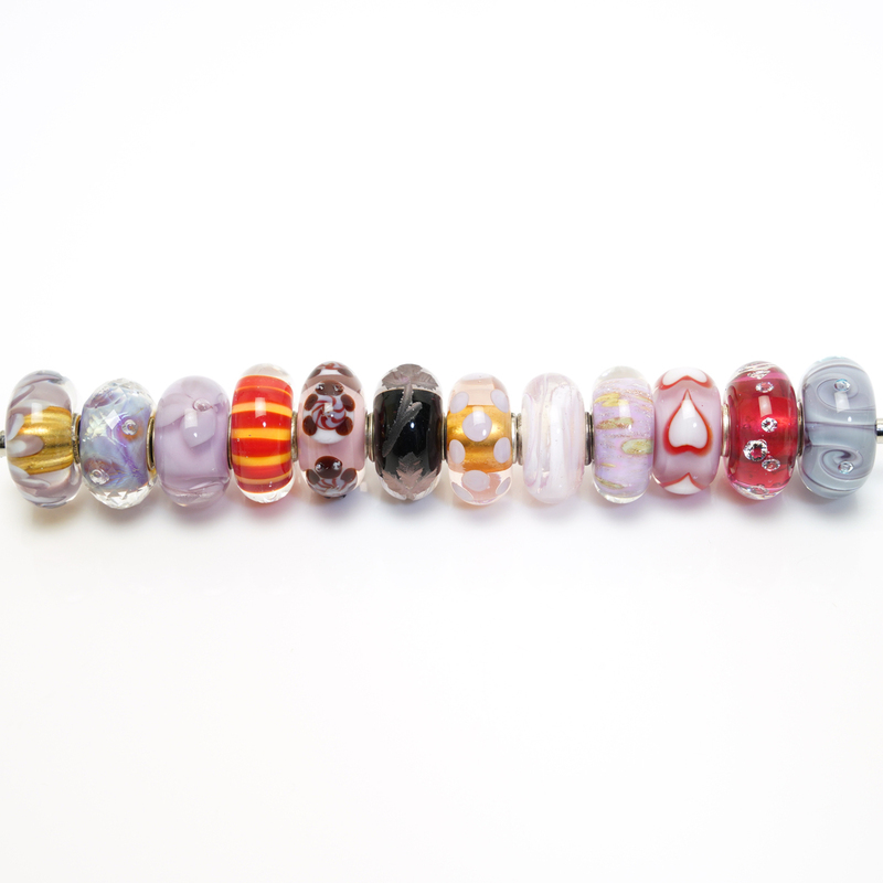 トロールビーズ 12点セット トゥインクル カラフル ハート 925 LAA trollbeads