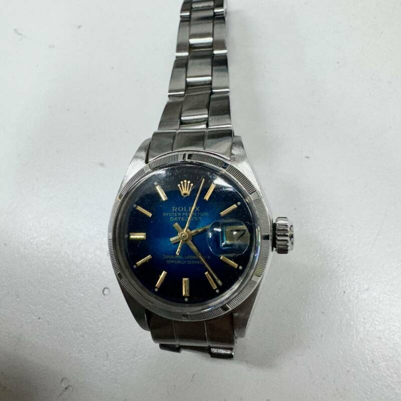 44670-180　ロレックス　Ｒｏｌｅｘ　6917　ブルー文字盤　稼働品　送料180円～　レディース