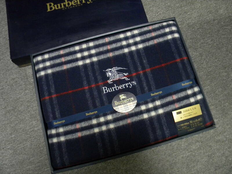 ★即決★BURBERRY バーバリー★高級純毛 毛布★シングル 140×200