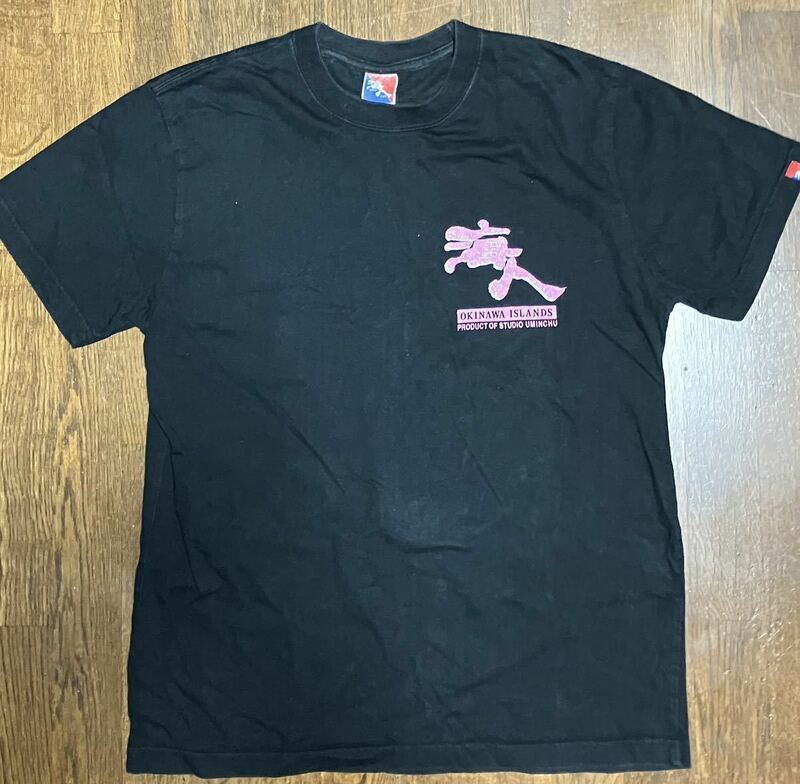 海人半袖Tシャツ ブラック ／ピンク Sサイズ