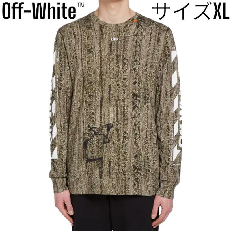 【極美品】2019SS オフホワイト Off-White リアルカモ ハンター ロング スリーブ Tシャツ ロンT 長袖 カットソー クルーネック トップス