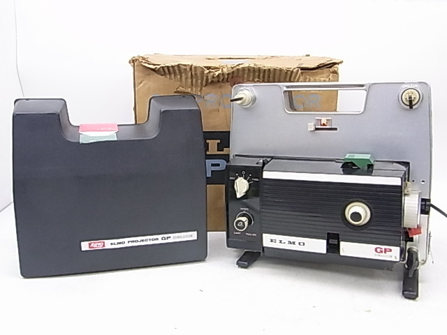 e11119　ELMO GP DELUXE　エルモ　8mm　プロジェクター　映写機　通電確認済　元箱