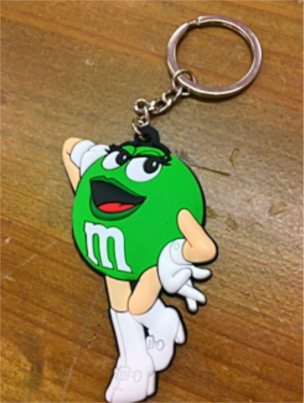 ラバーキーリング/m&m’s エムアンドエムズ（GREEN 緑）キーホルダー アメリカン雑貨 アメキャラ チョコ エムエム 人気