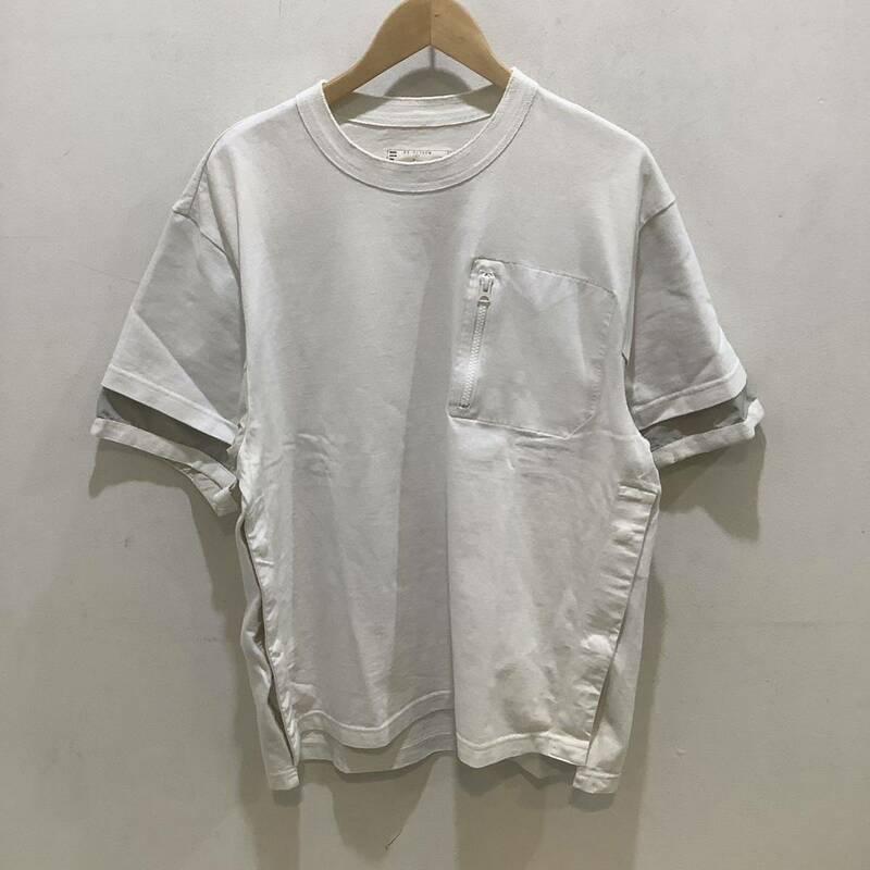 sacai サカイ 22-02733M Zip Pocket T-Shirt ジップポケットTシャツ 切り替え ホワイト 649282