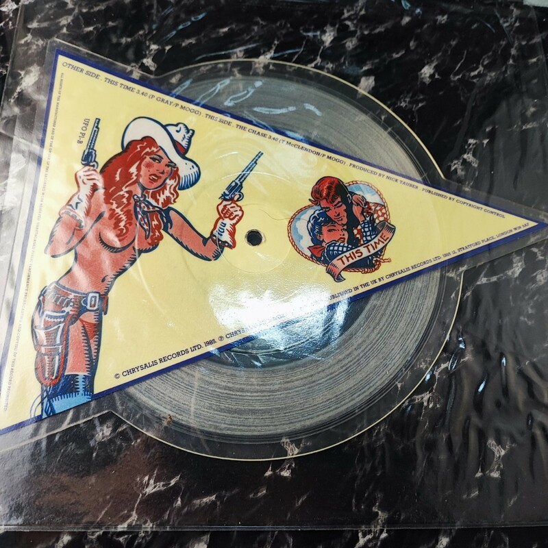 UFO THIS TIME UK盤　パッチ　UFO This time 7" cut-out picture disc single.