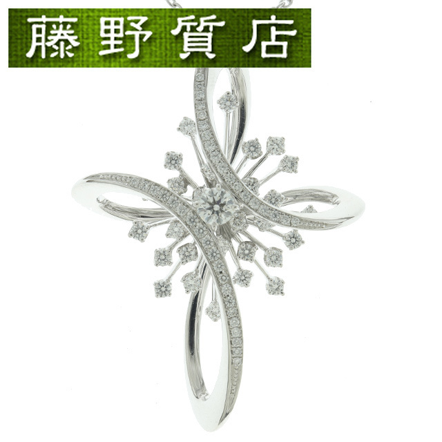 （新品仕上げ済）ミキモト MIKIMOTO ダイヤ ネックレス K18 WG ホワイトゴールド × ダイヤモンド 1.06ct 0.30ct ペンダント 8653