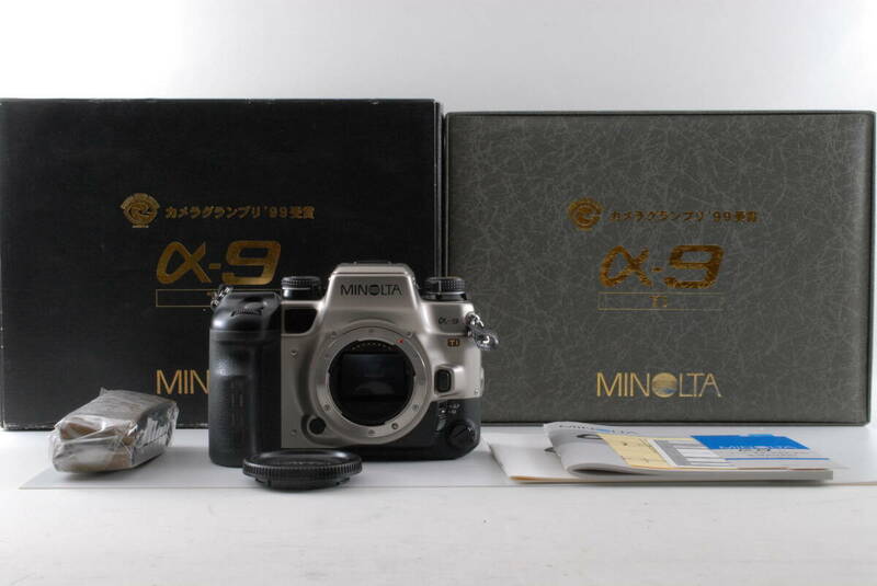【ほぼ未使用 保障付 動作確認済】 Minolta ミノルタ α9 Ti a9 Titan Alpha 9 Maxxum Dynax 35mm Film Camera 箱 付属品付 #Q6334