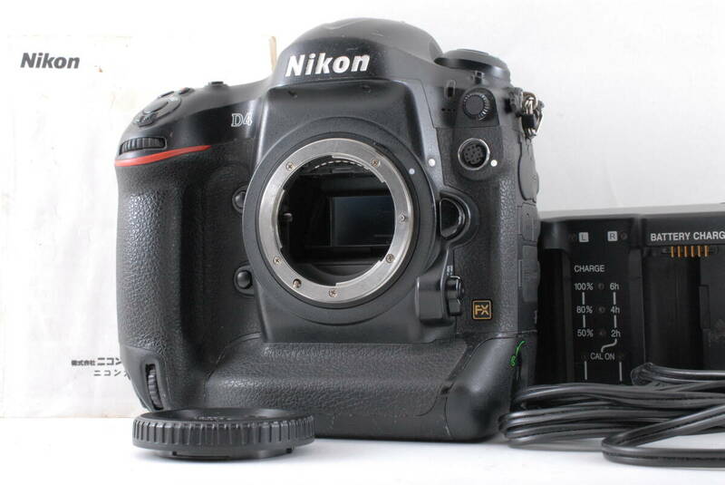 【並品 保障付 動作確認済】Nikon D4 Digital SLR Camera ニコン D4 デジタル 一眼レフ カメラ 本体 バッテリーチャージャー 付 #Q6410
