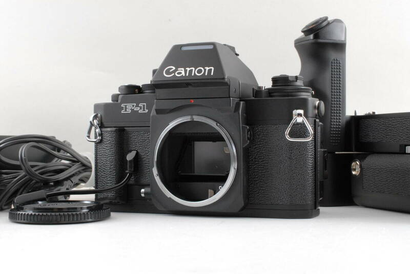 【超美品 保障付 動作確認済】Canon キャノン New F-1 AE 35mm SLR FIlm Camera Body + AE Moter Drive + Battery Pack FN #Q6896