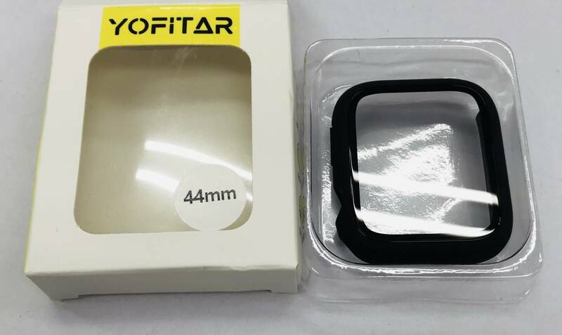 ★【在庫処分価格】YOFITAR Watch ケース ガラスフィルム ブラック 44mm☆C02-193a