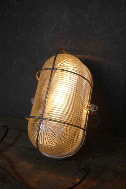 アンティーク　フランス　BLOC社製　インダストリアル　壁付けランプ A [ws-172]　ウォールランプ　ライト　ブラケット　カプセル　デッキ