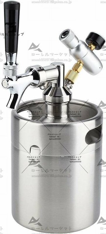 新品 3.6L ミニステンレスビール樽 ビールサーバー 蛇口加圧 ビールディスペンサーシステム ビール発酵、保管、調剤用 醸造工芸品
