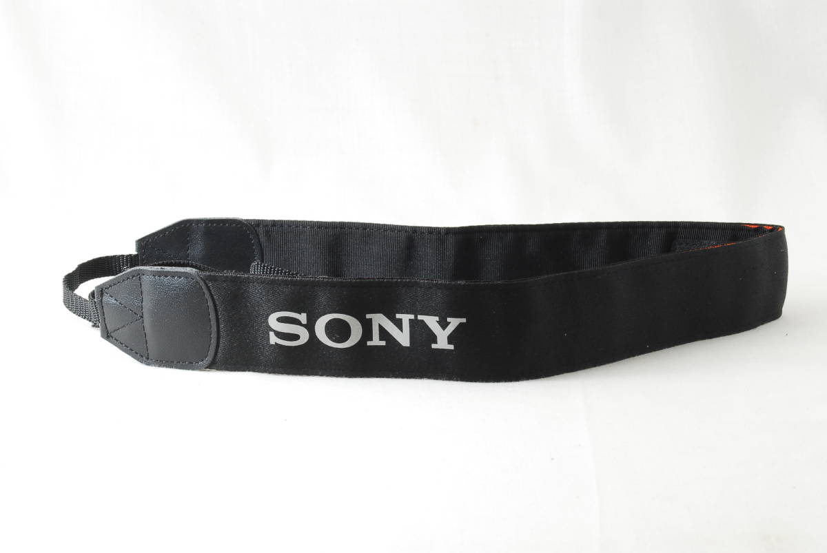 ☆Sony ソニー カメラ ストラップ 黒色(ブラック)×グレー×オレンジ α アルファ ミラーレス ショルダー ネック Camera Strap☆