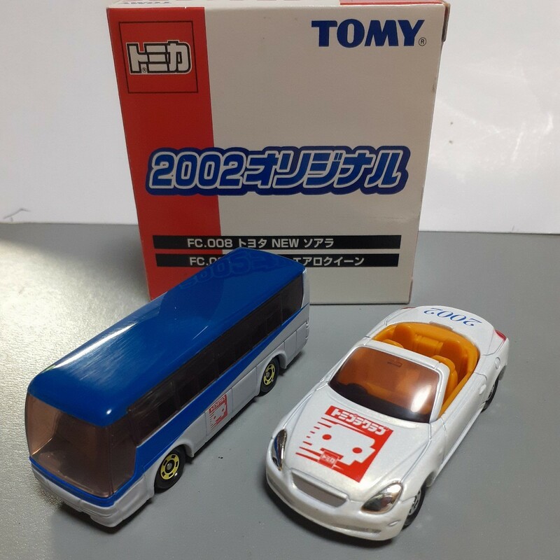 ☆ 新品未使用限定トミカ ☆ 2002オリジナル ☆ ２台セット ☆ トヨタソアラ 三菱ふそうエアロクイーン ☆