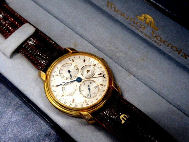 ■稼働・美品 MAURICE LACROIX モーリスラクロア 腕時計 自動巻き スケルトン 裏スケ 19275-3344 純正ベルト ブランド品 腕回り約15-19.5㎝