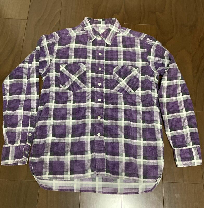 アンユーズド ビームス プリントネルシャツ １（Ｍ相当）コラボ 80s ビンテージ 定価約2万円 チェック 日本製