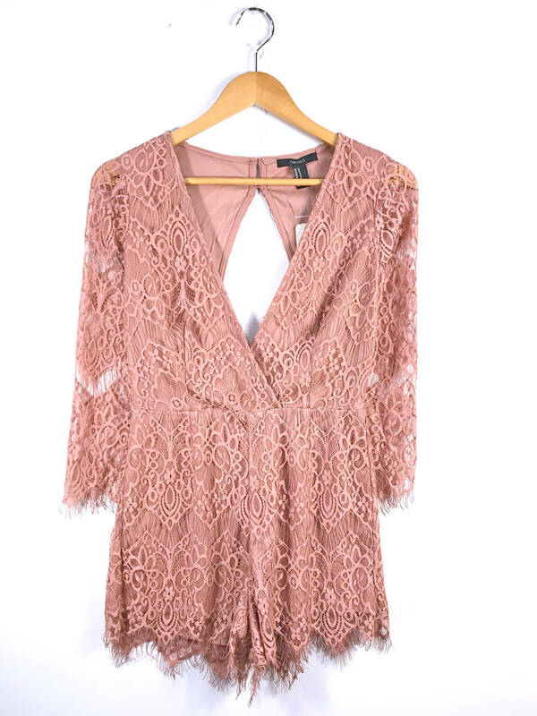 Forever21 レース オールインワン Mサイズ ピンク レディース ファッション アパレル 服飾 WOMEN フォーエバー21 PINK Jumpsuit D-1308