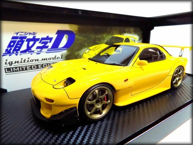 極美品 ignition model 1/18 INITIAL D Mazda RX-7 (FD3S) Yellow/イエロー IG2868 ミニチュアカー トップシークレット 頭文字D 高橋啓介