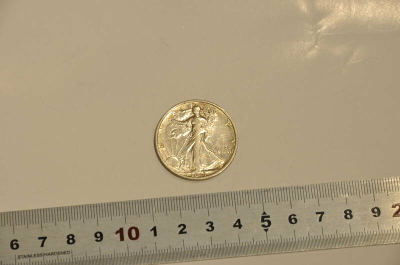 ウォーキングリバティ　コイン　銀貨　1943年 アメリカヴィンテージコイン　中古　コンチョ材料